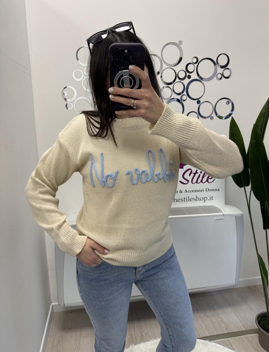 NOVITÀ Pull No vabbé in 100% cotone