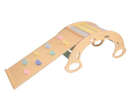 Dondolo Montessori pastello con scivolo