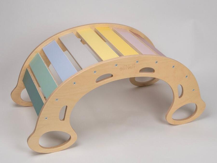 Dondolo Montessori pastello con scivolo