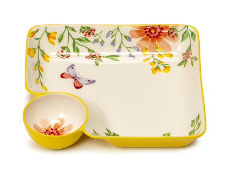 Palais Royal – Piatto Chips & Dip Collezione Bouquet in Porcellana