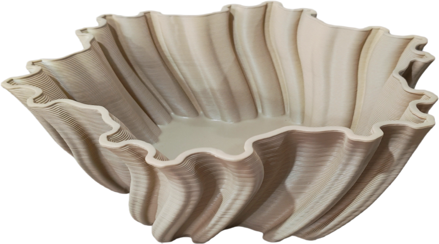 Palais Royal - Coppa Tortora Chiaro in Porcellana Biscuit Ø32 cm – Design Scultoreo Moderno