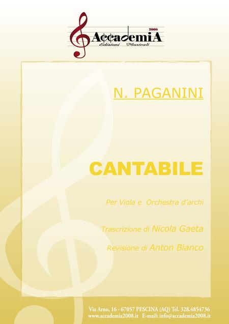 CANTABILE (Viola e Orchestra d'Archi) - Nicola Gaeta / Anton Bianco / Nicolò Paganini