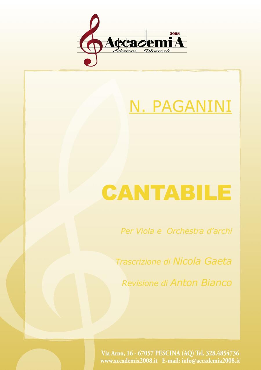CANTABILE (Viola e Orchestra d'Archi) - Nicola Gaeta / Anton Bianco / Nicolò Paganini