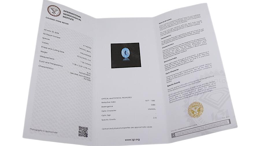 Anello Unici in oro giallo 9K con acquamarina ovale