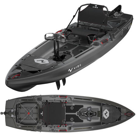 Kayak da pesca a pedali Vibe Makana 100 con sistema a pinnette X Drive - Raven - 305 cm