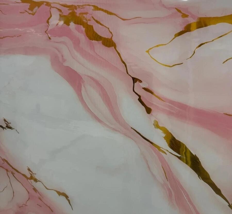 PANNELLO ADESIVO EFFETTO MARMO ROSA E ORO 120 X 300 cm PVC DECORAZIONE NEW