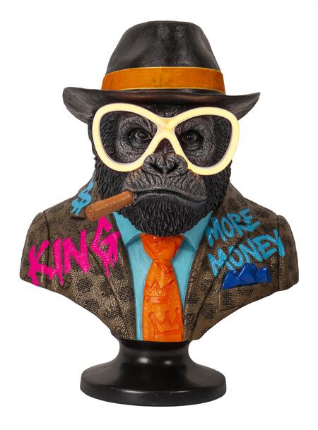 Palais Royal – Busto Decorativo Led Gorilla “Frank” in Resina 43 cm