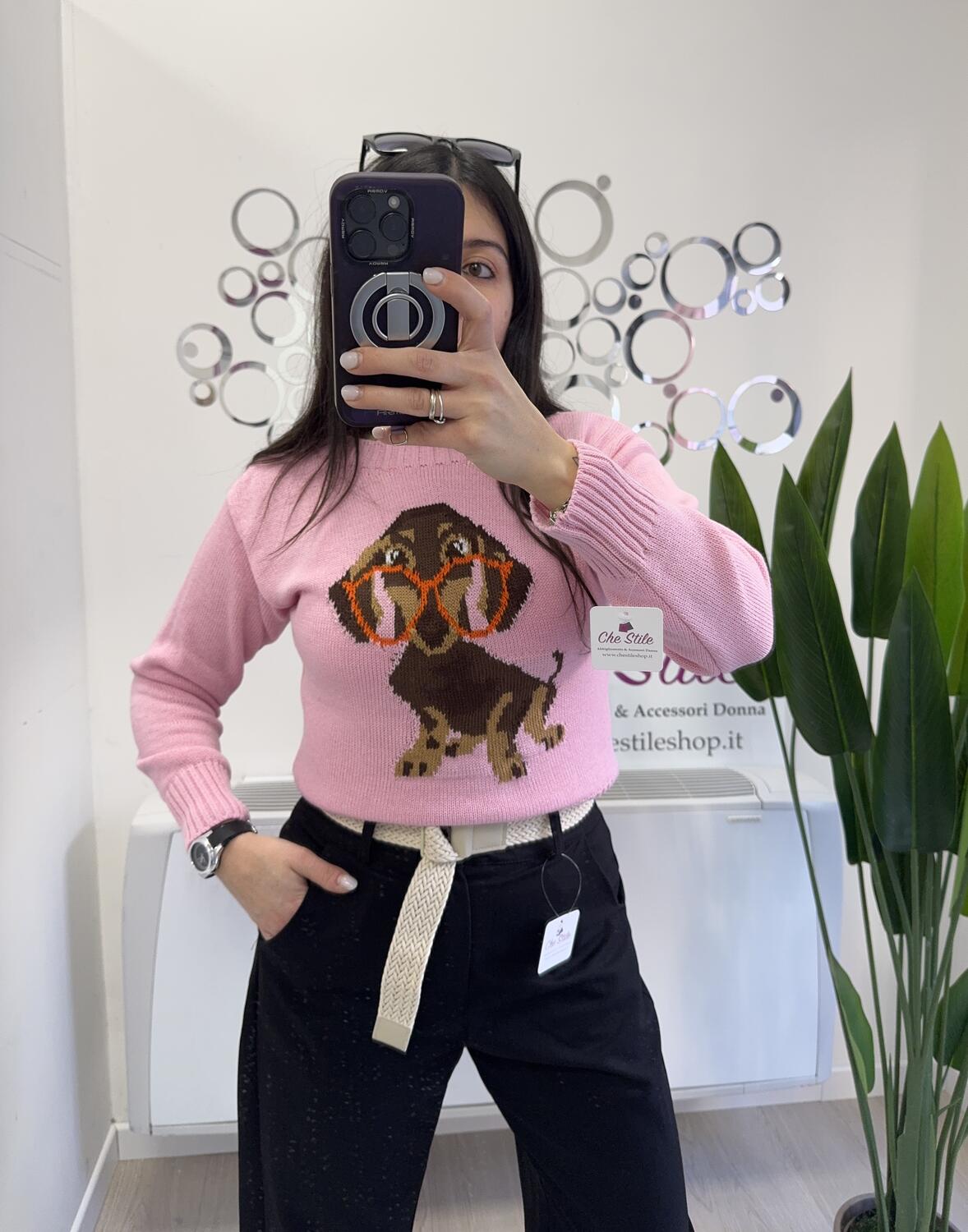 NOVITÀ Pull girocollo con bassotto