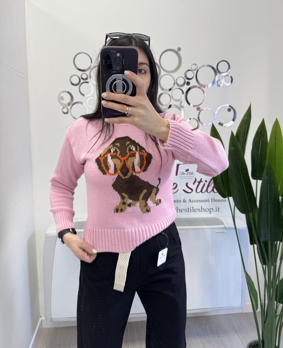 NOVITÀ Pull girocollo con bassotto