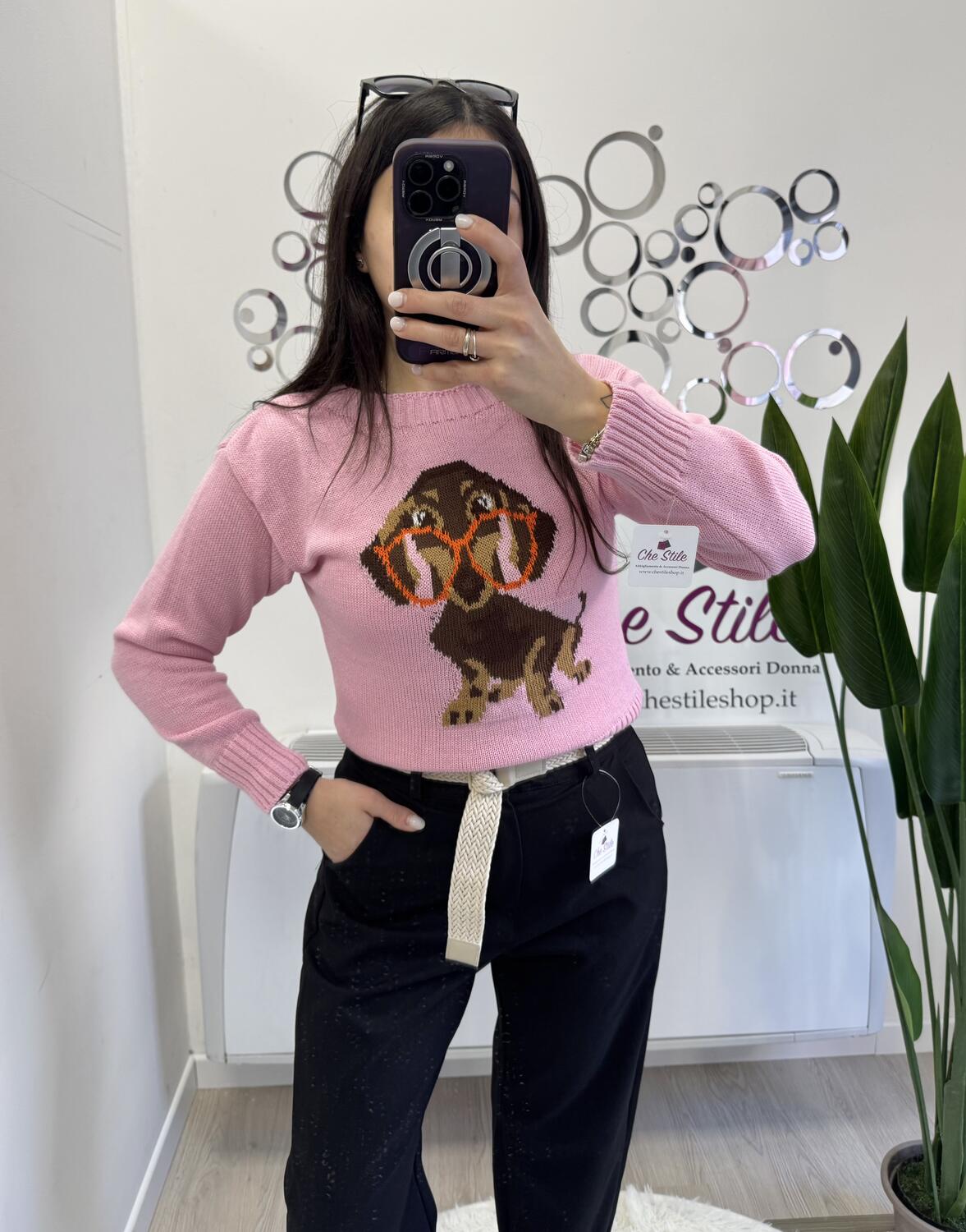 NOVITÀ Pull girocollo con bassotto