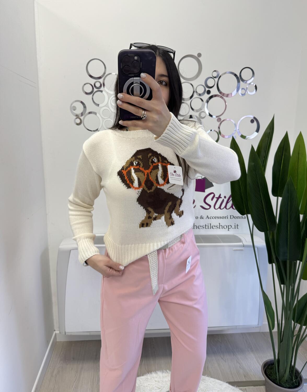 NOVITÀ Pull girocollo con bassotto