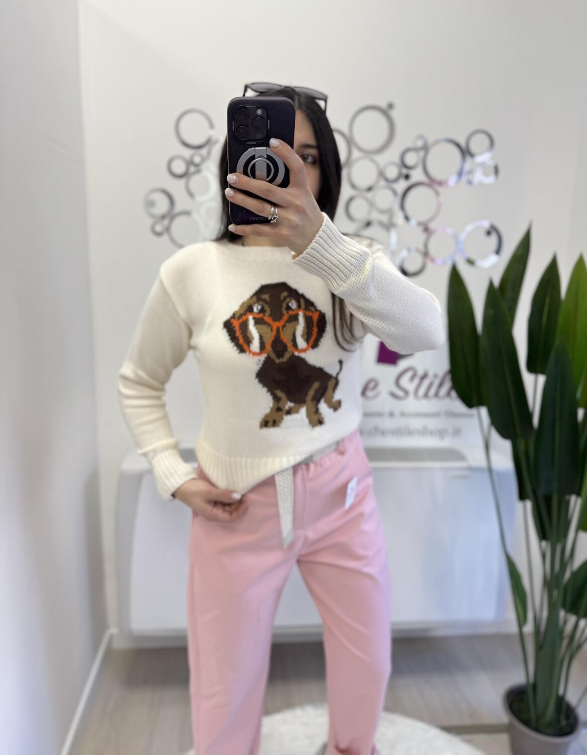 NOVITÀ Pull girocollo con bassotto