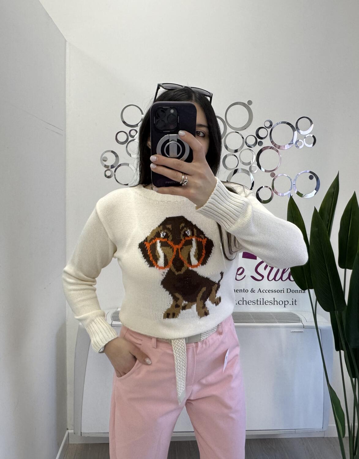 NOVITÀ Pull girocollo con bassotto