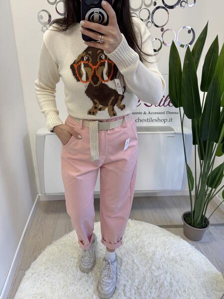 NOVITÀ Pantalone mom fit simil cotone