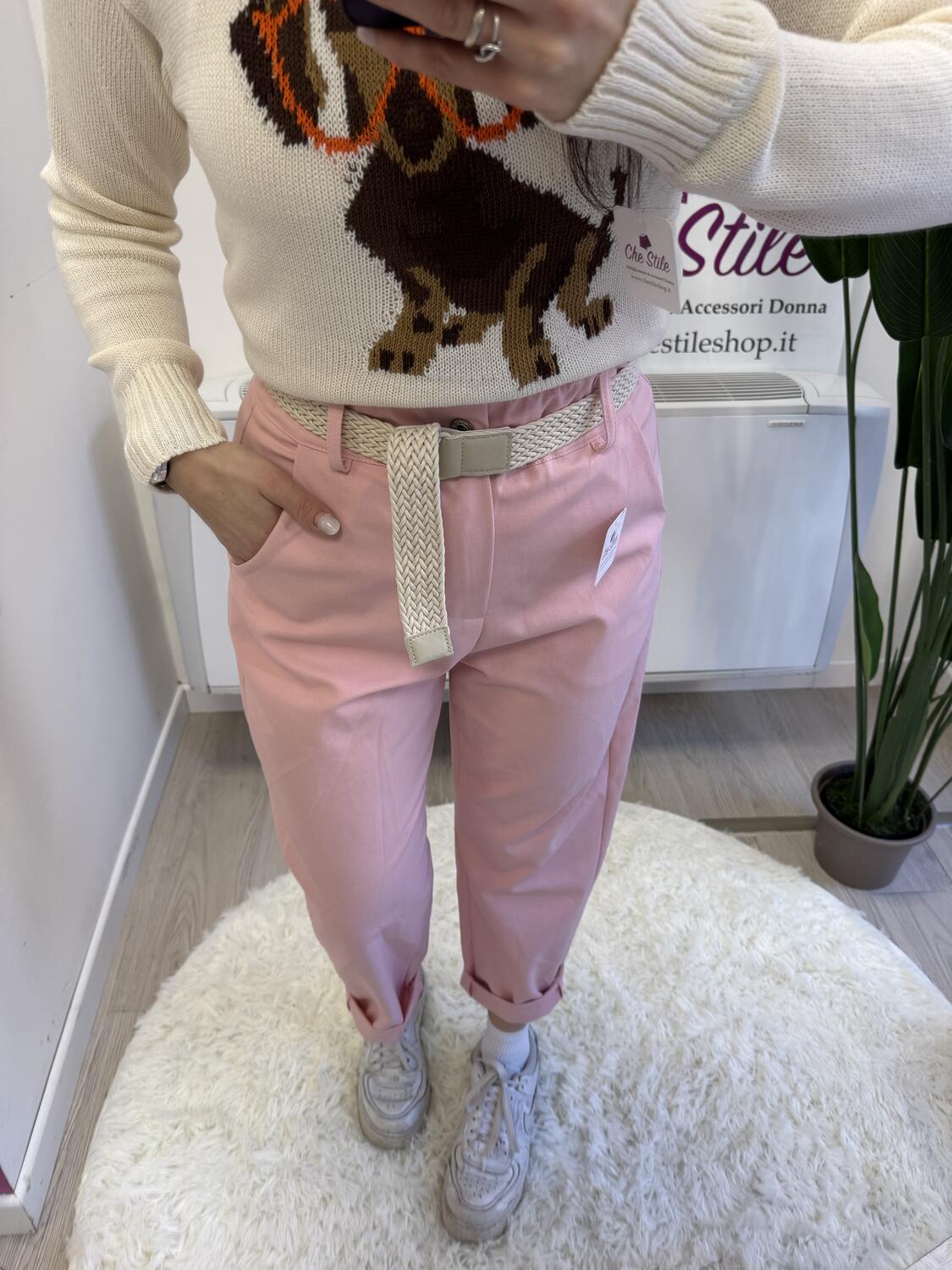 NOVITÀ Pantalone mom fit simil cotone