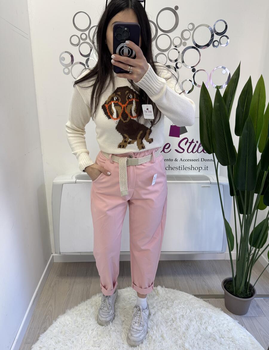 NOVITÀ Pantalone mom fit simil cotone