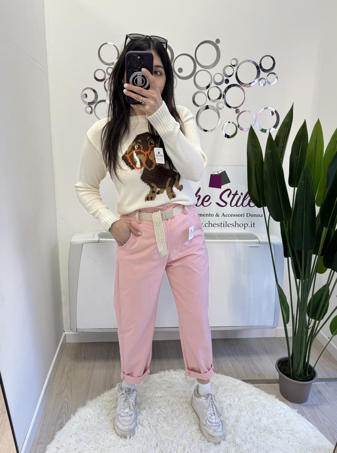 NOVITÀ Pantalone mom fit simil cotone