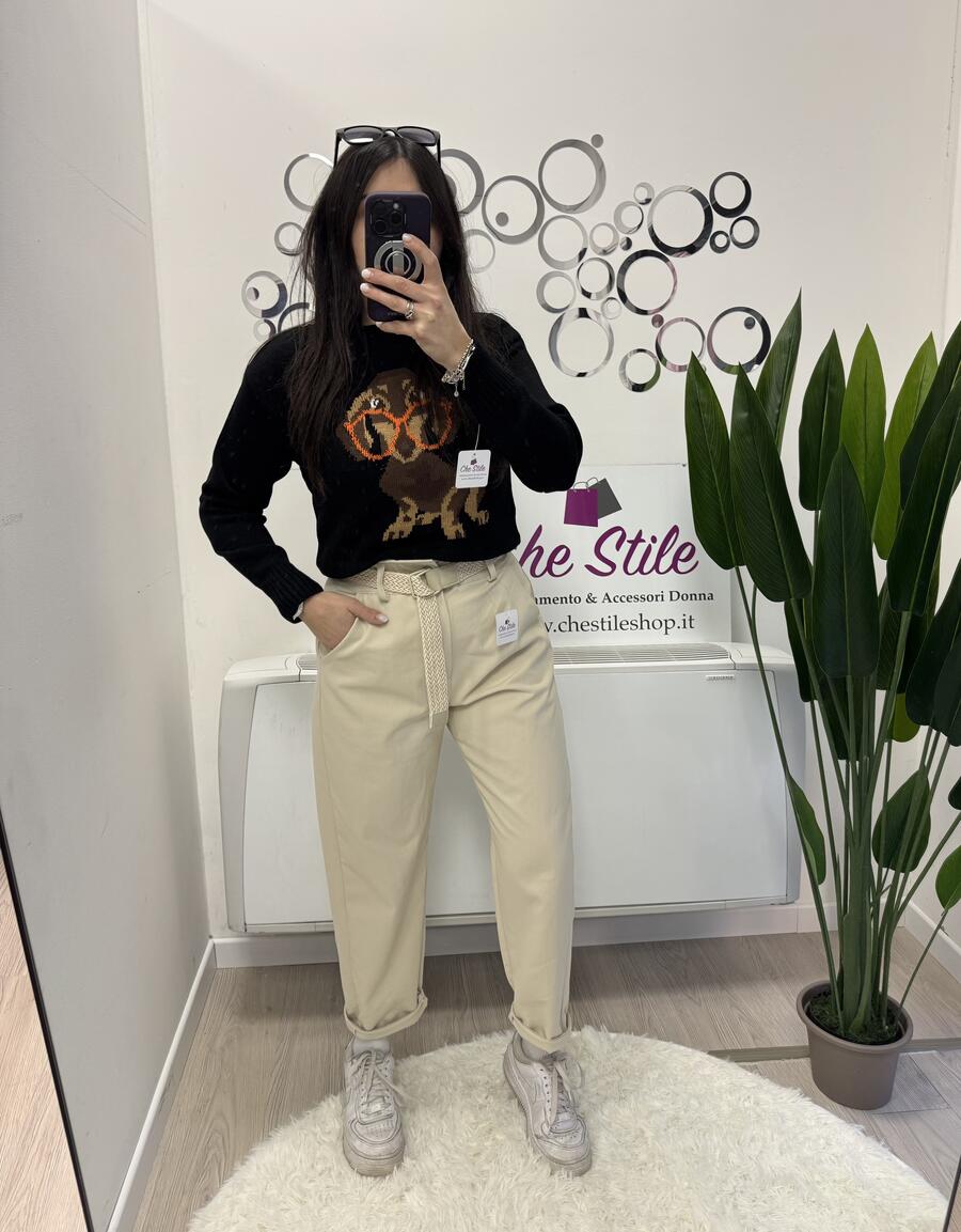 NOVITÀ Pantalone mom fit simil cotone