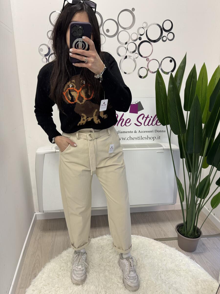 NOVITÀ Pantalone mom fit simil cotone