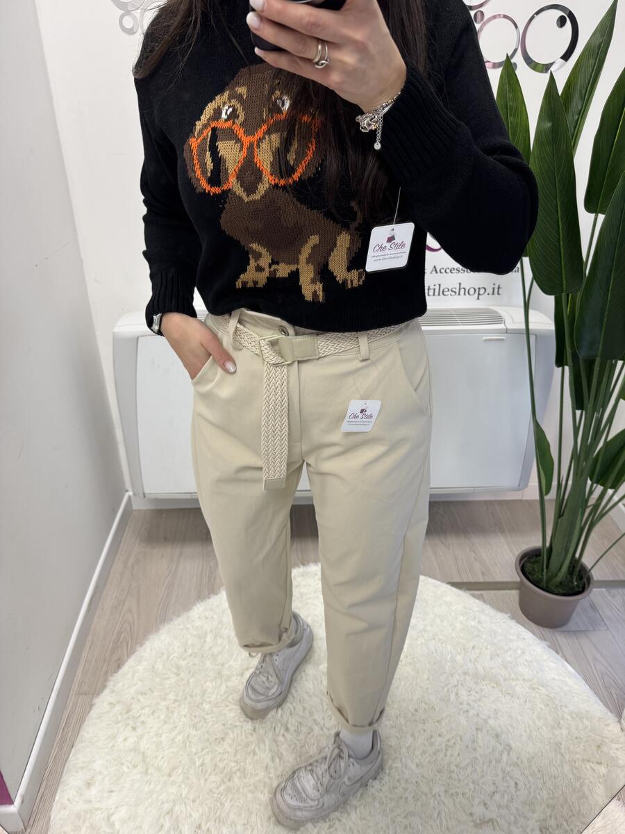 NOVITÀ Pantalone mom fit simil cotone