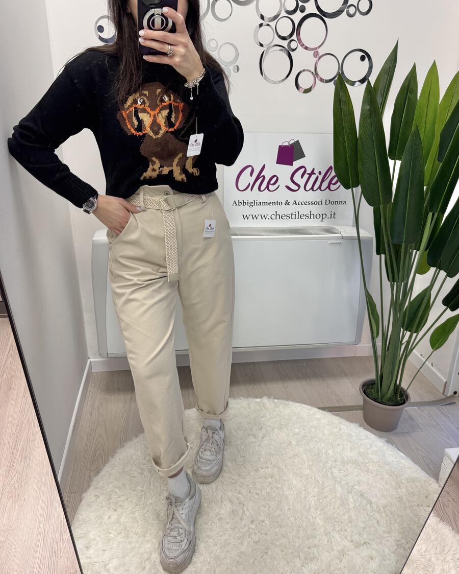 NOVITÀ Pantalone mom fit simil cotone