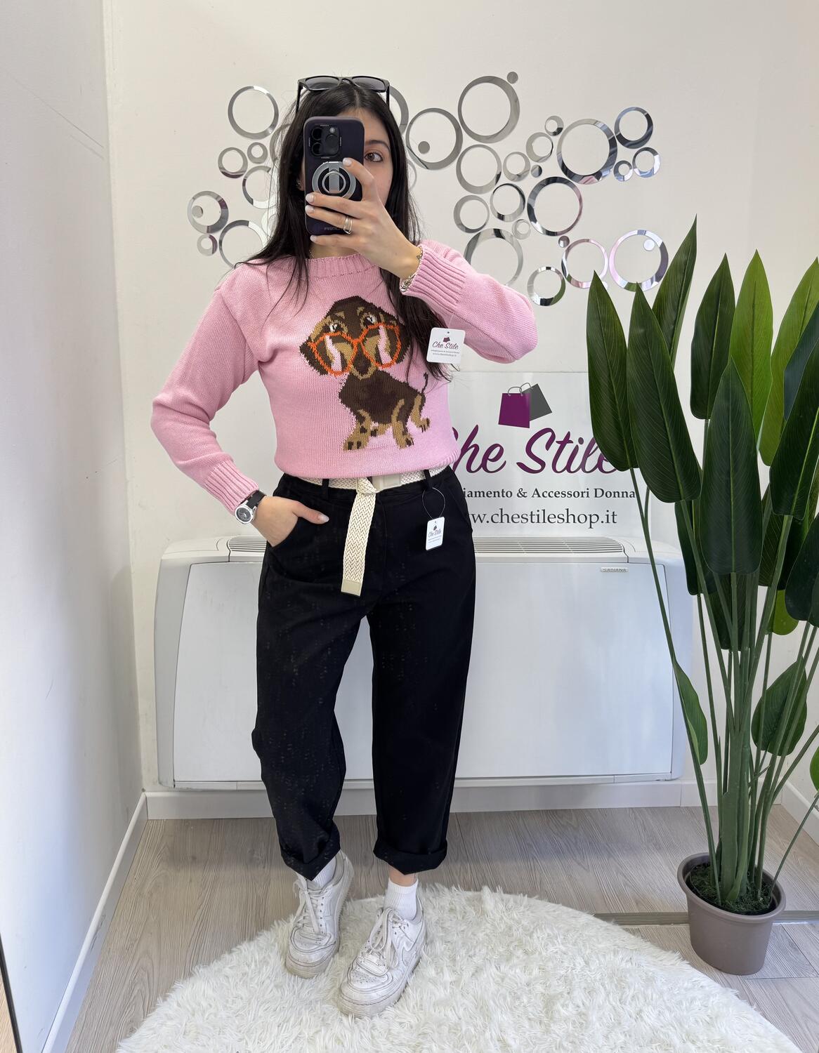 NOVITÀ Pantalone mom fit simil cotone