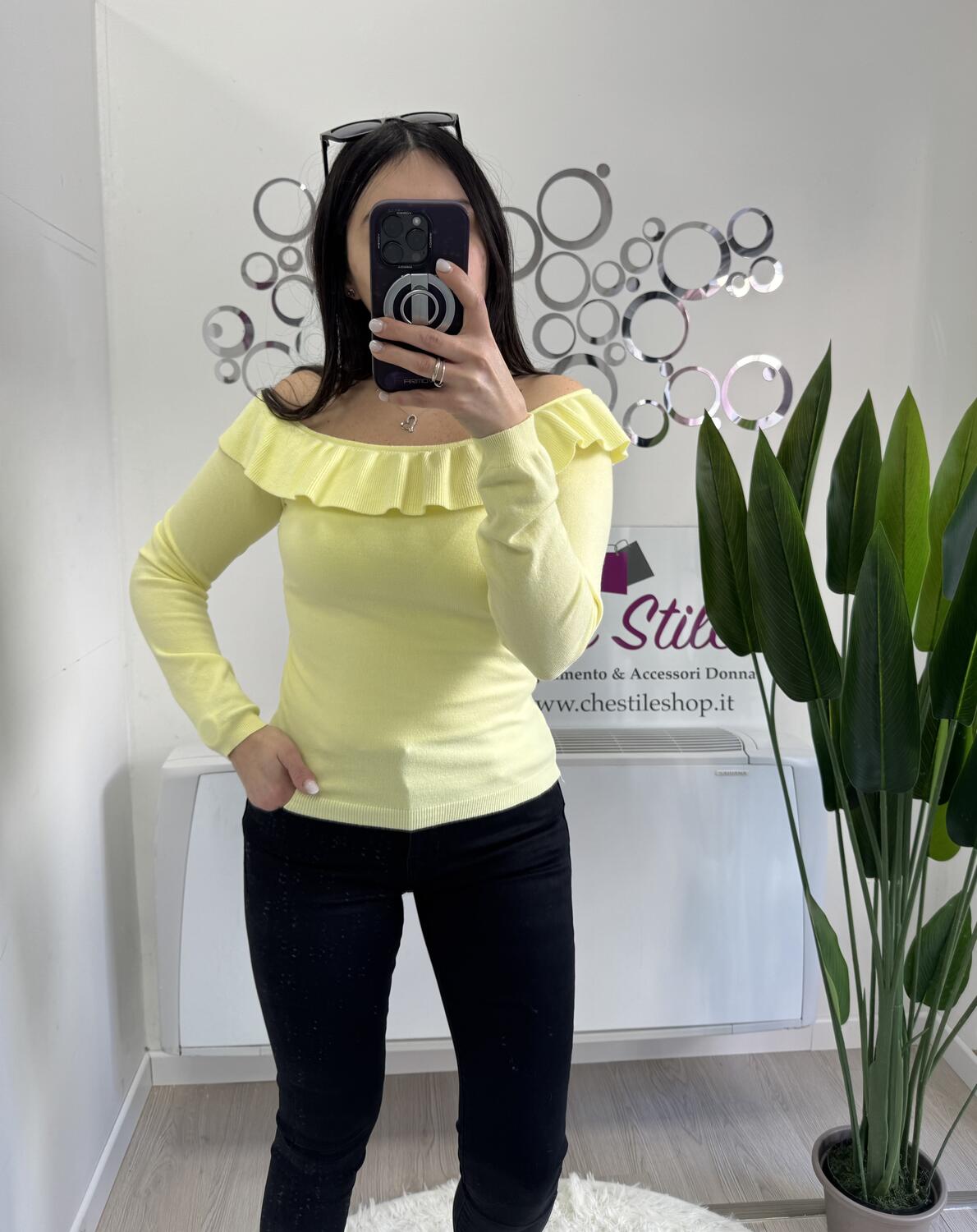 NOVITÀ Pull in viscosa scollo a barca voulant