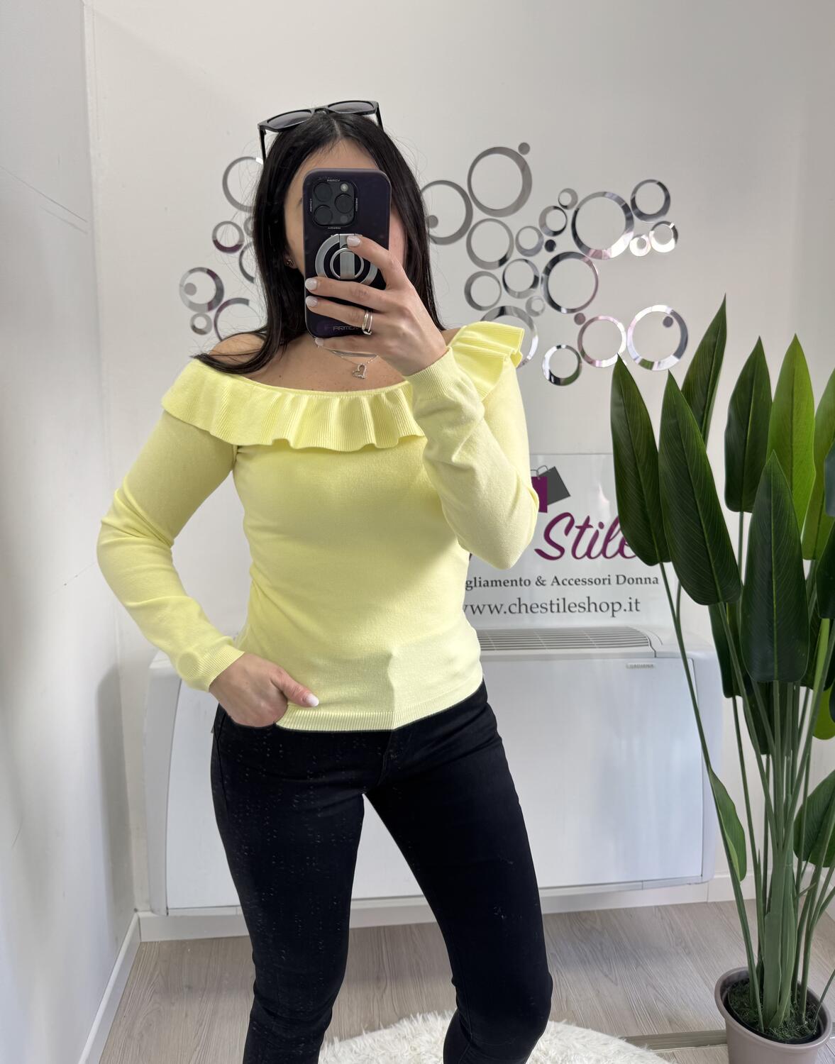 NOVITÀ Pull in viscosa scollo a barca voulant