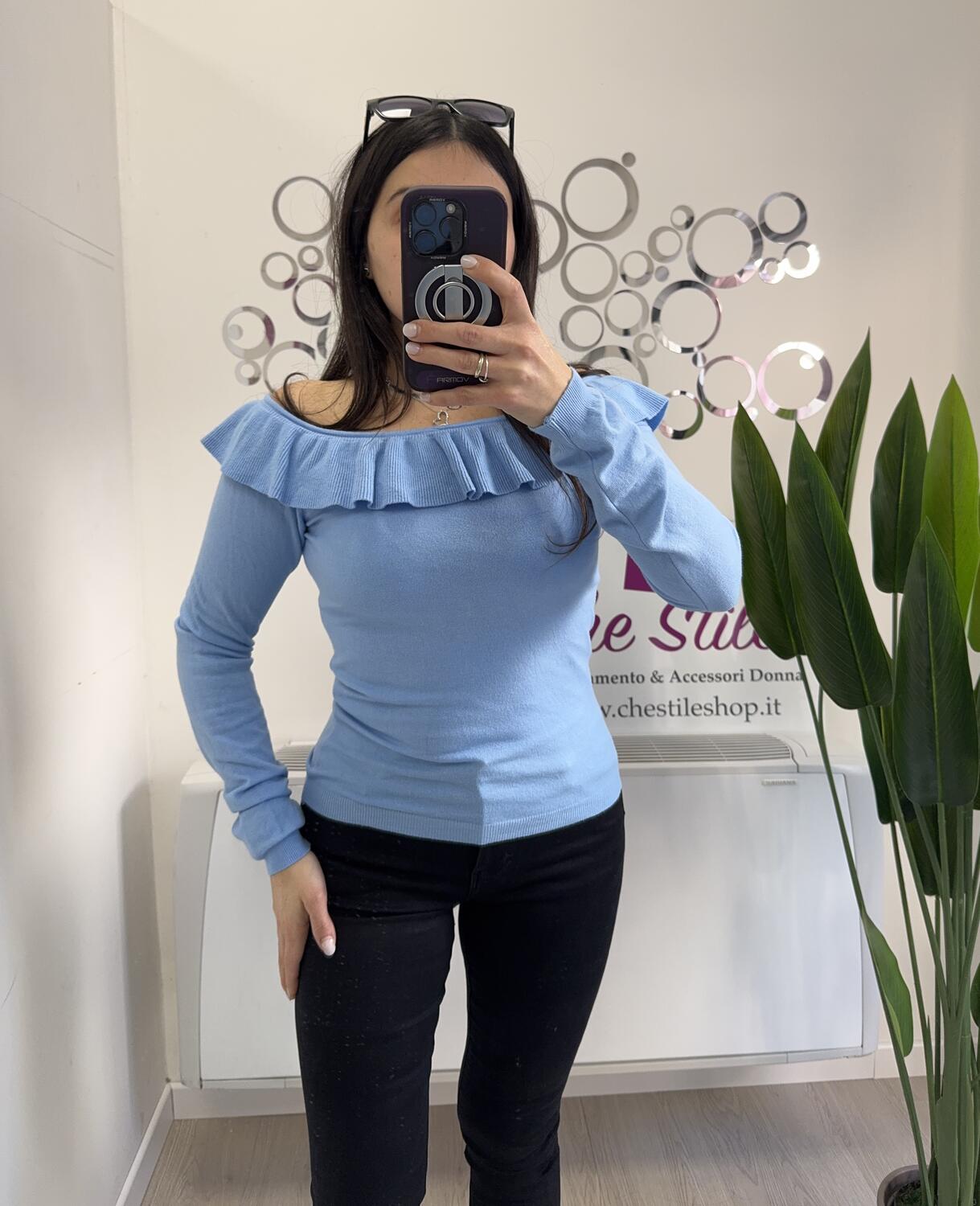 NOVITÀ Pull in viscosa scollo a barca voulant