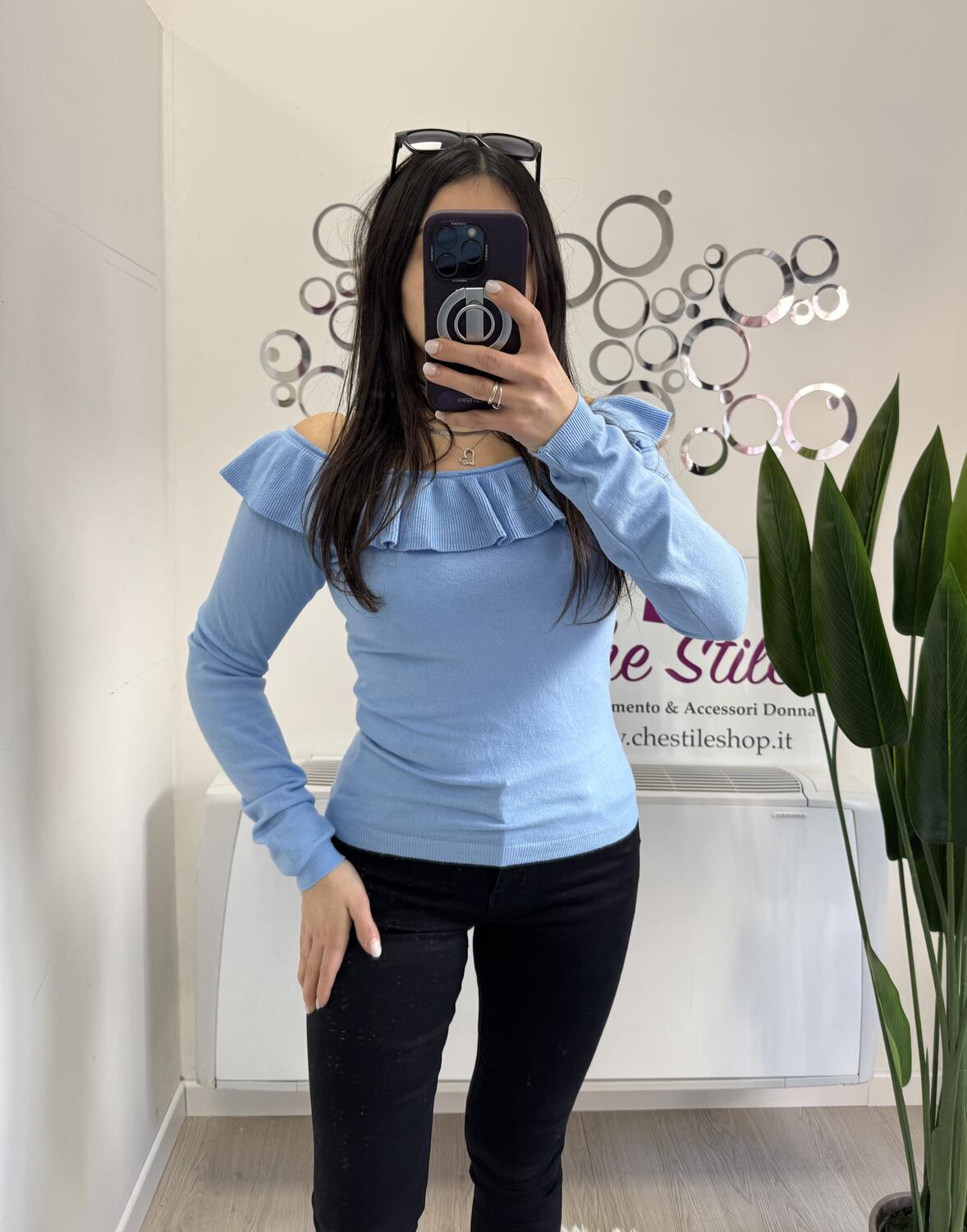 NOVITÀ Pull in viscosa scollo a barca voulant