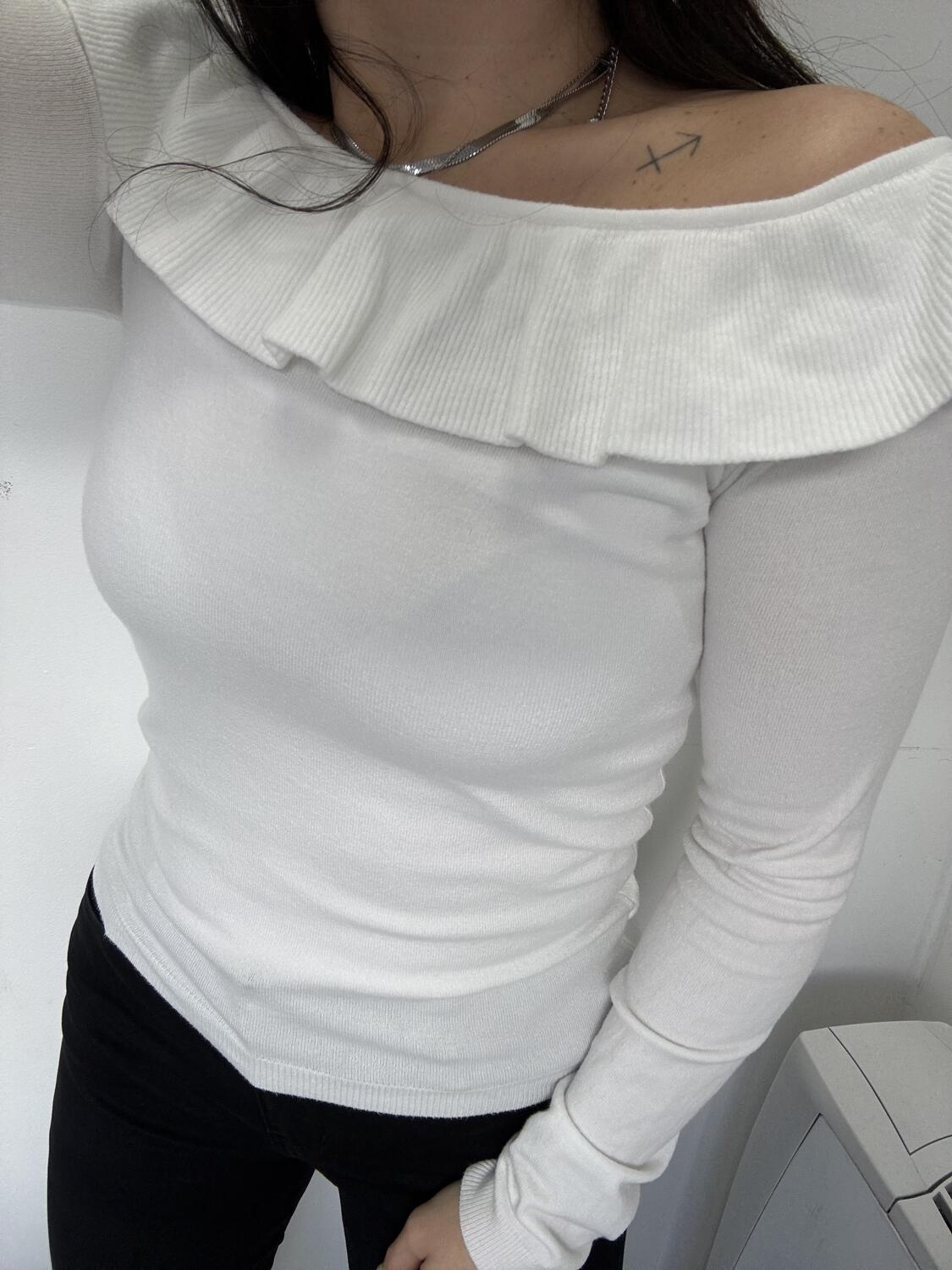 NOVITÀ Pull in viscosa scollo a barca voulant