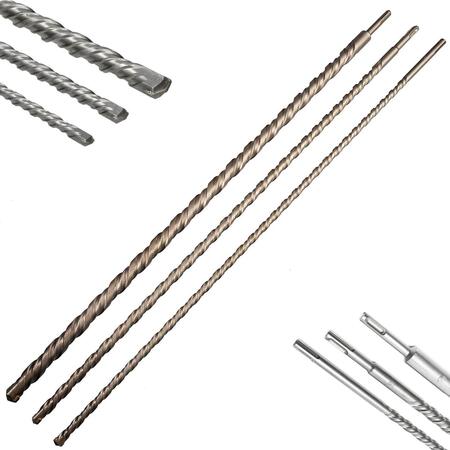 Set 3 Punte per Muro SDS Plus 100 cm per Trapano Tassellatore e Demolitore