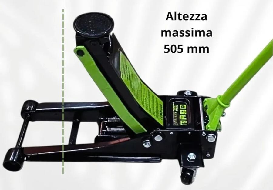 CRIC A CARRELLO RIBASSATO 5 TON CON DOPPIO PISTONE CRICK SOLLEVATORE IDRAULICO