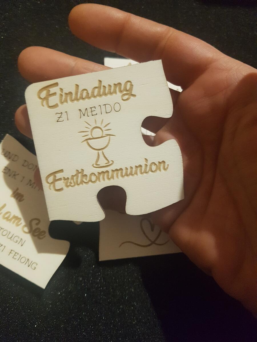 Invito Prima comunione legno Puzzle