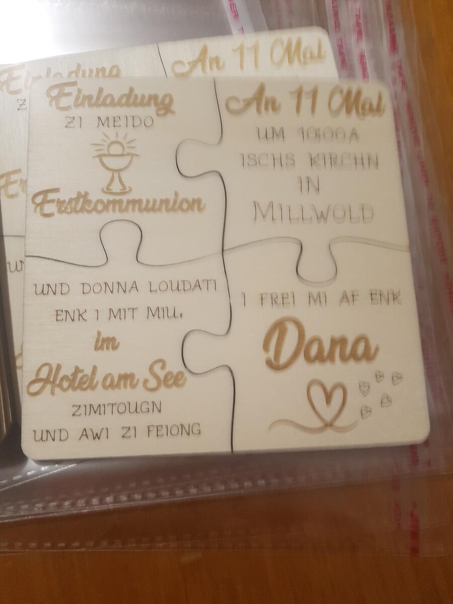 Invito Prima comunione legno Puzzle