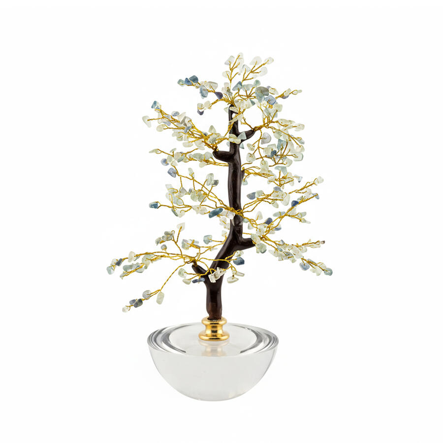 Chiaraela - Pianta Decorativa con Pietre Tiffany su Base Cachepot – H25 cm Ø8 cm