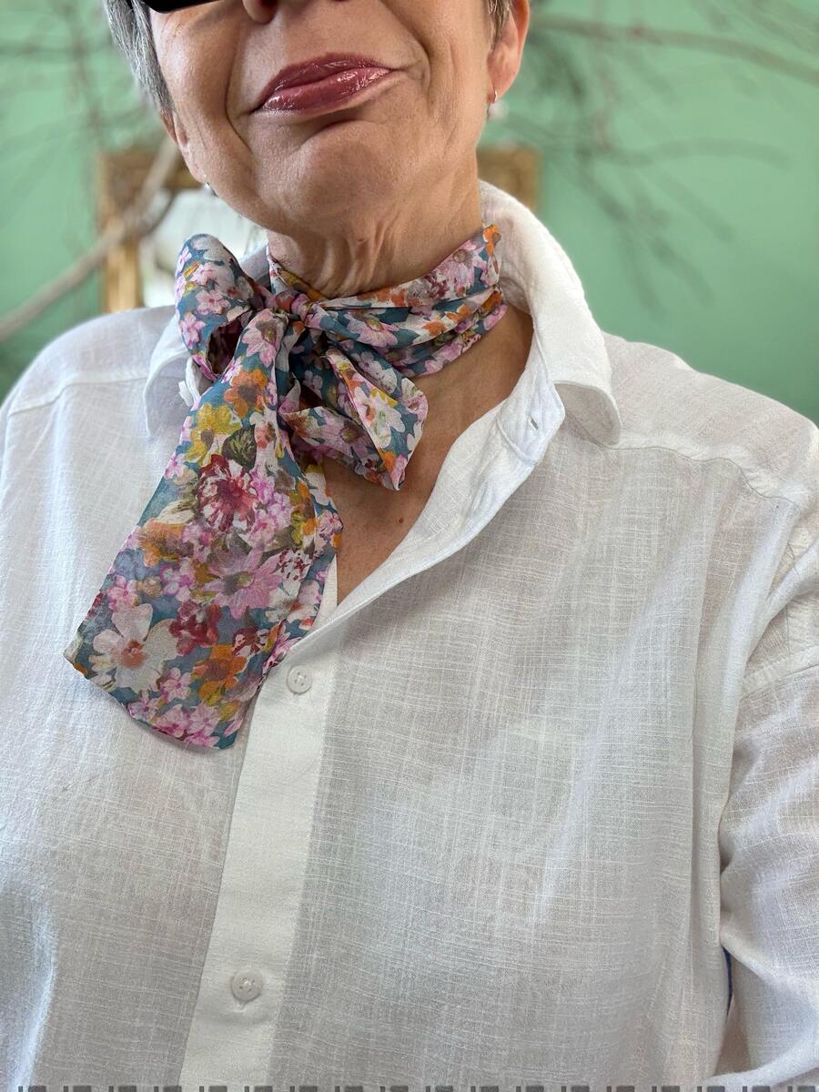 Sciarpa vinaccia e rosa pallido