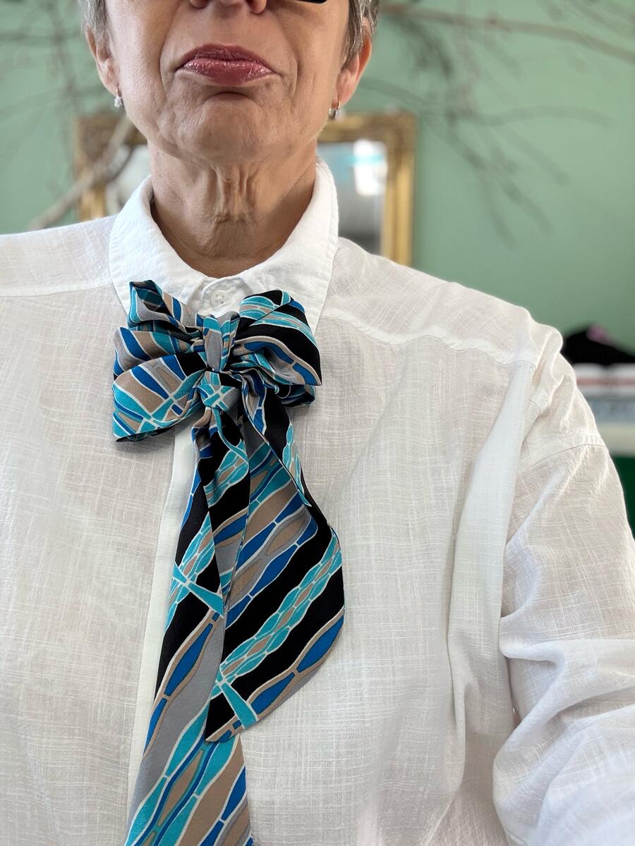 Sciarpa vinaccia e rosa pallido