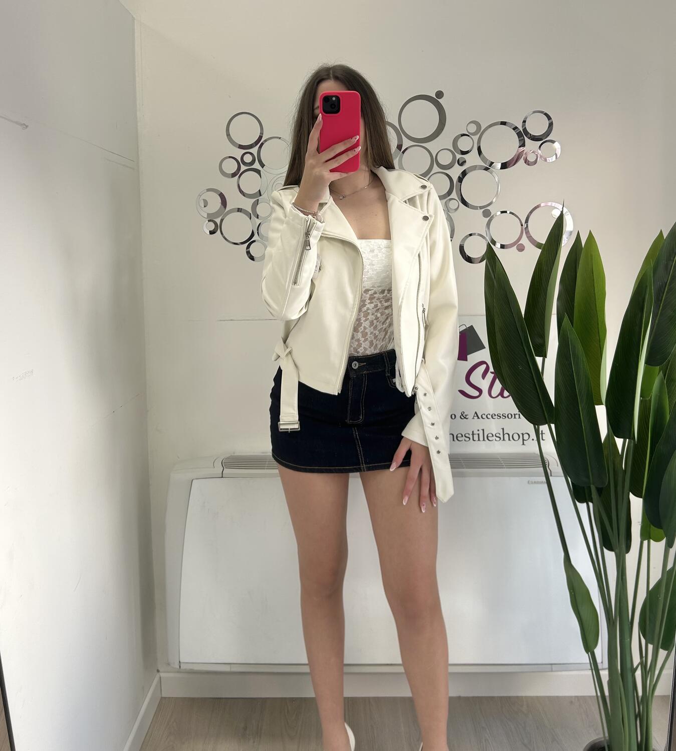 NOVITÀ Chiodo bianco in eco pelle 