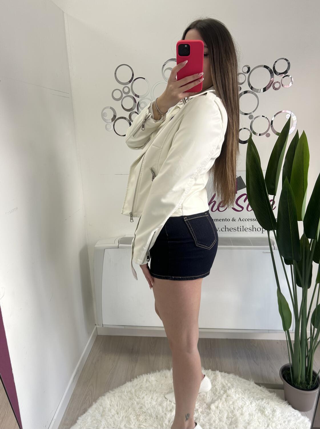 NOVITÀ Chiodo bianco in eco pelle 