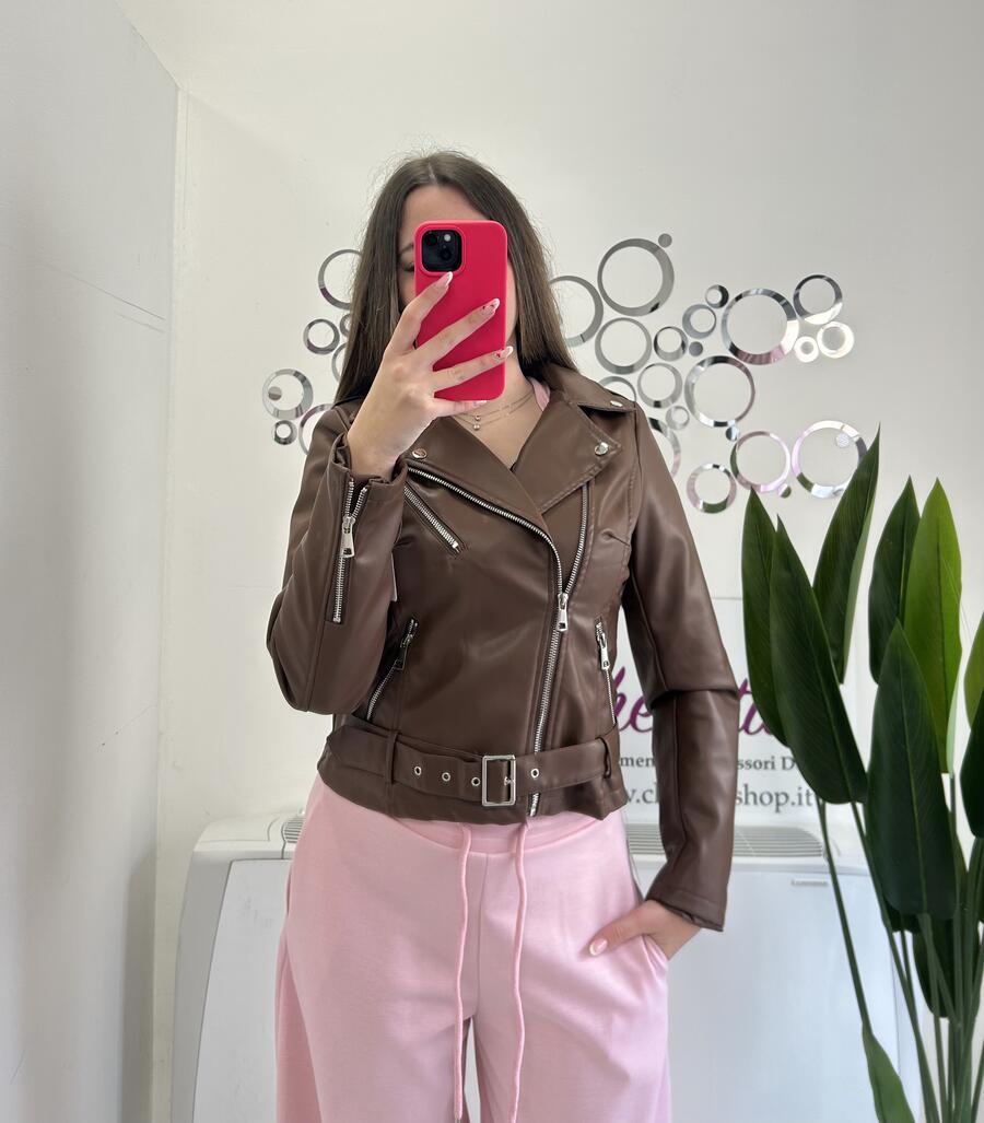 NOVITÀ Chiodo cioccolato in eco pelle 