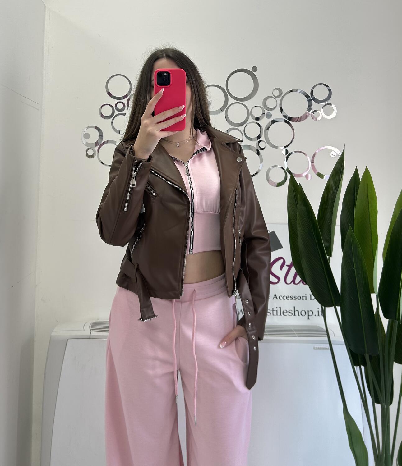 NOVITÀ Chiodo cioccolato in eco pelle 