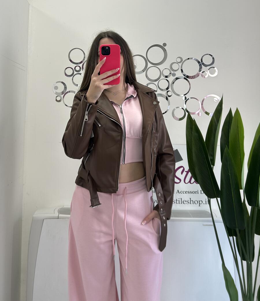 NOVITÀ Chiodo cioccolato in eco pelle 