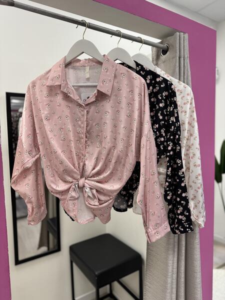 NOVITÀ Camicia fiorellini in raso