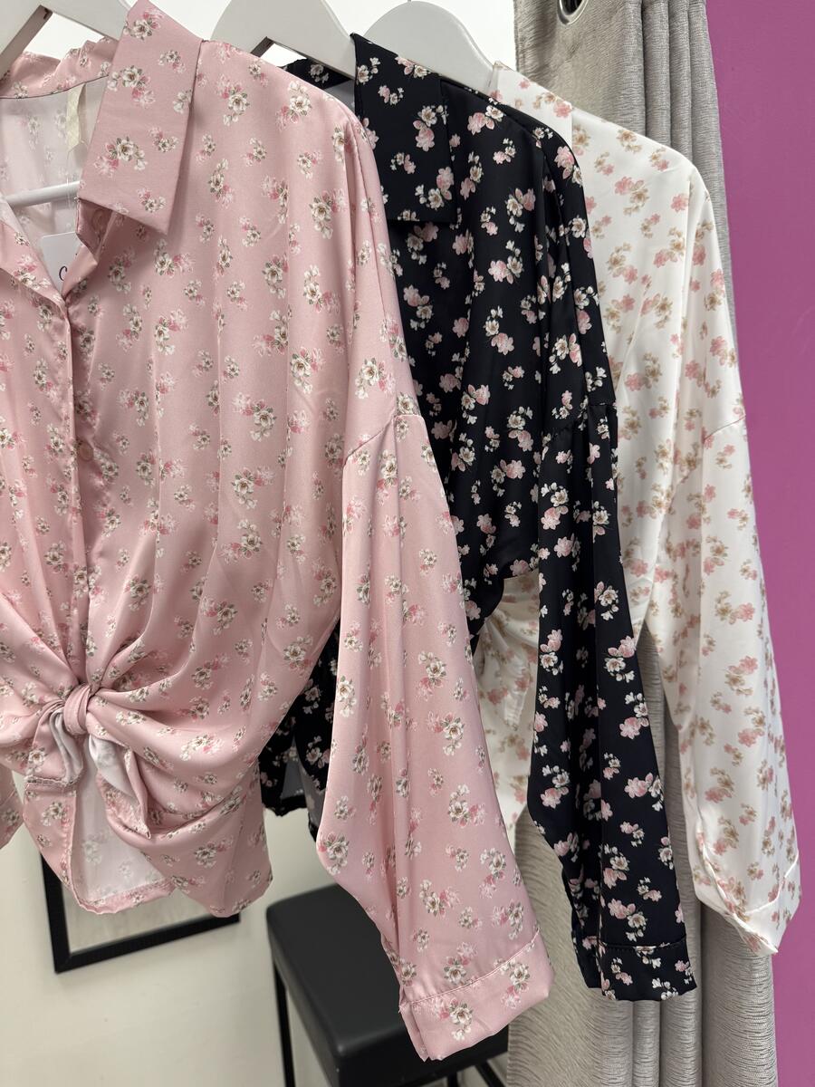 NOVITÀ Camicia fiorellini in raso