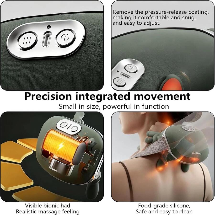 MASSAGGIATORE 4D SHIATSU COLLO E CERVICALE SENZA FILI CON CALORE 