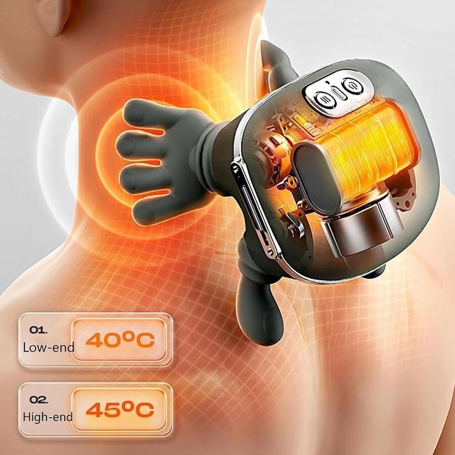 MASSAGGIATORE 4D SHIATSU COLLO E CERVICALE SENZA FILI CON CALORE 