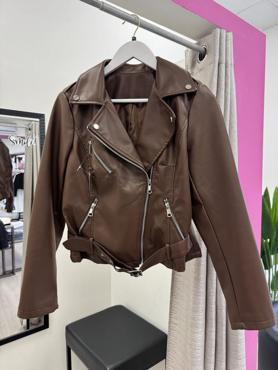 NOVITÀ Chiodo cioccolato in eco pelle 