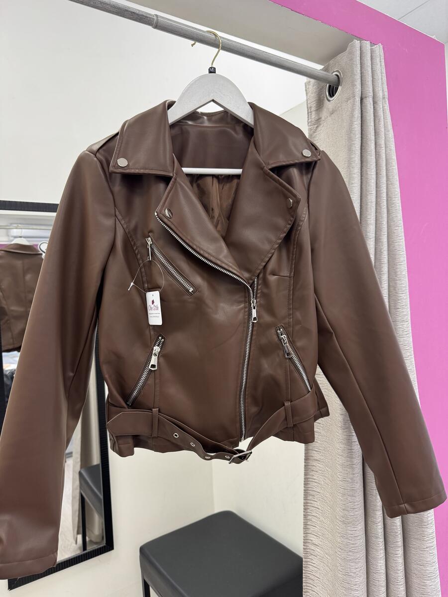 NOVITÀ Chiodo cioccolato in eco pelle 