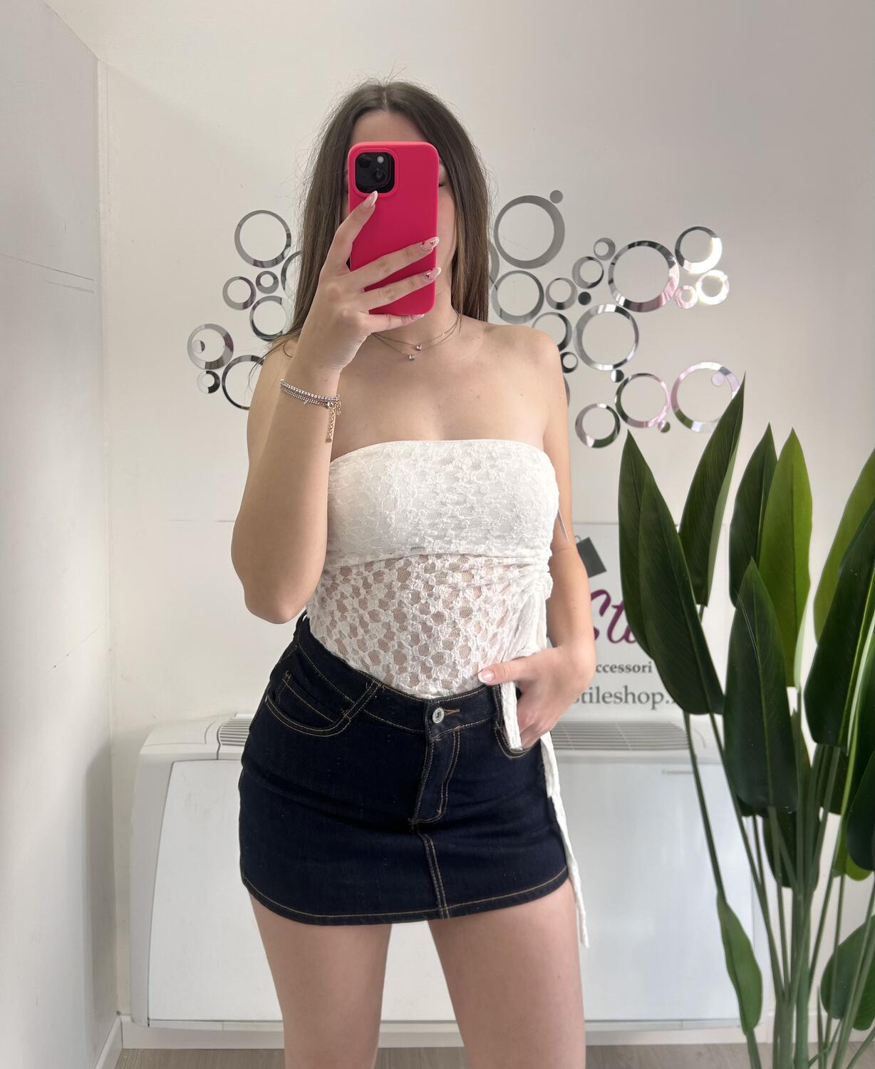 NOVITÀ Mini gonna in denim scuro (con culotte)